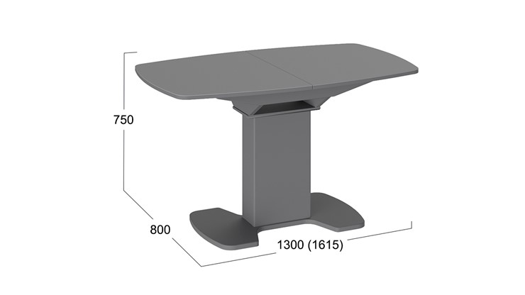 Стол раздвижной Портофино (СМ(ТД)-105.02.11(1)), цвет Серое/Стекло серое матовое LUX в Самаре - изображение 1