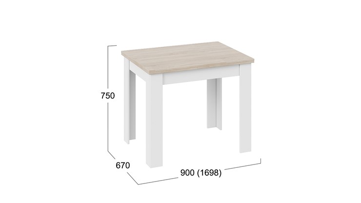 Кухонный раскладной стол Промо тип 3 (Белый/Дуб сонома светлый) в Самаре - изображение 4