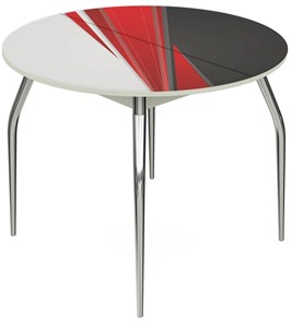 Раздвижной стол Ривьера - Круг, ноги метал. крашеные №24, ФП (Текстура №46) в Самаре