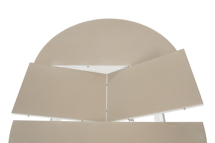 Стол раздвижной Ривьера исп. круг хром №5 (стекло белое/белый) в Тольятти - изображение 4