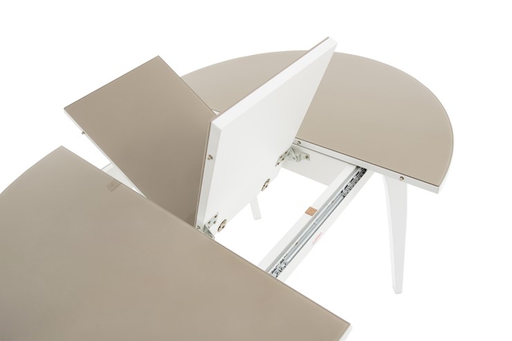 Стол раздвижной Ривьера исп. круг хром №5 (стекло белое/белый) в Самаре - изображение 5