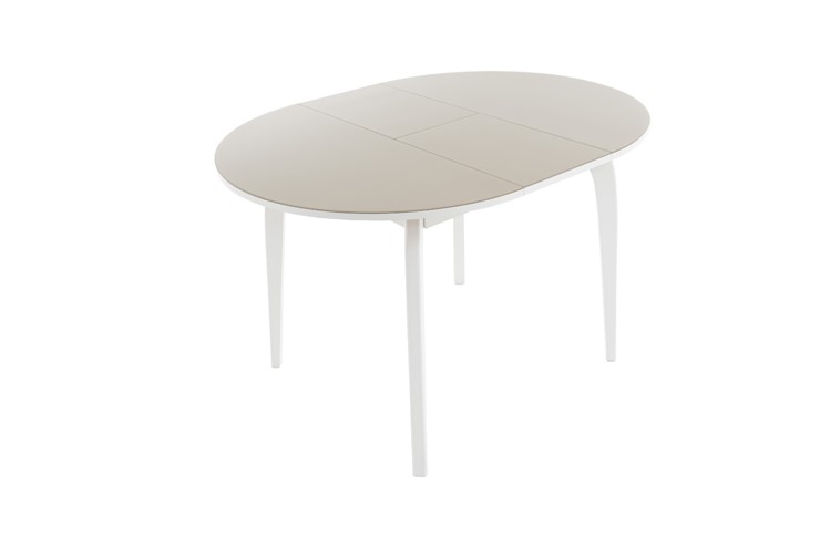 Раздвижной стол Ривьера исп. круг хром №5 (стекло белое/черный) в Самаре - изображение 2
