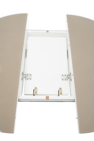 Раздвижной стол Ривьера исп. круг хром №5 (стекло белое/черный) в Самаре - изображение 3