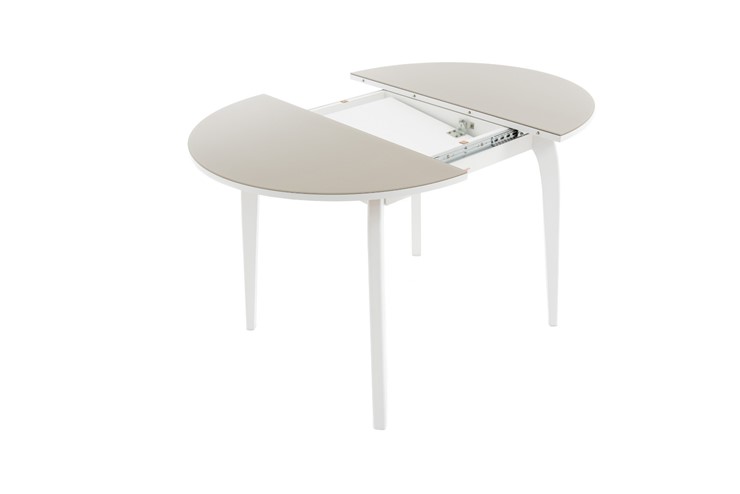 Раздвижной стол Ривьера исп. круг хром №5 (стекло белое/черный) в Самаре - изображение 7