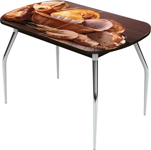 Кухонный стол раздвижной Ривьера исп.1 ноги метал. крашеные №24 Фотопечать (Хлеб №3 в Самаре
