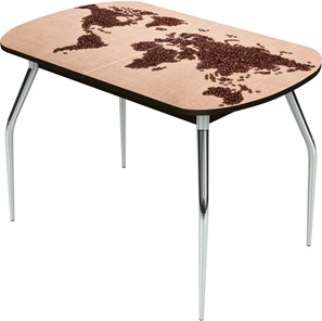 Обеденный раздвижной стол Ривьера исп.1 ноги метал. крашеные №24 Фотопечать (Кофе №10) в Самаре