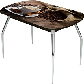 Кухонный стол раскладной Ривьера исп.1 ноги метал. крашеные №24 Фотопечать (Кофе №22) в Самаре