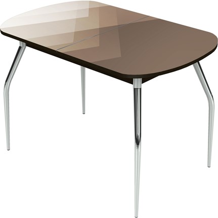 Кухонный стол раздвижной Ривьера исп.1 ноги метал. крашеные №24 Фотопечать (Текстура №45) в Самаре - изображение