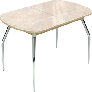 Обеденный раздвижной стол Ривьера исп.2 ноги метал. крашеные №24 Фотопечать (Мрамор №6) в Самаре
