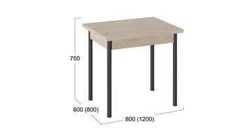 Кухонный раскладной стол Родос тип 2 с опорой d40 (Черный муар/Дуб Сонома) в Тольятти - предосмотр 2