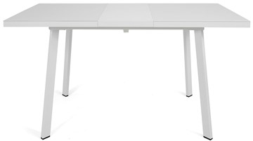 Кухонный стол раскладной Сальвадор-1G (ноги белые, стекло cristal/белый цемент) в Самаре - предосмотр 5