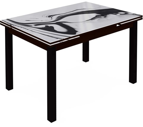 Кухонный раздвижной стол Шанхай исп.2 ноги хром №10 (Exclusive h187/черный) в Самаре - изображение