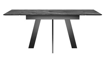 Кухонный стол раскладной SKM 120, керамика черный мрамор/подстолье черное/ножки черные в Тольятти - предосмотр 4