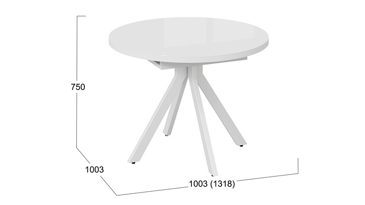 Раздвижной стол Стокгольм Тип 1 (Белый муар/Стекло глянцевое белое) в Тольятти - изображение 11