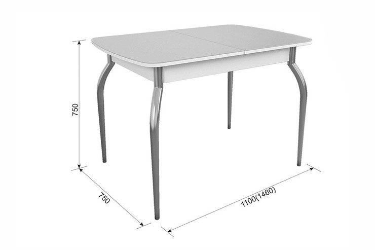Кухонный стол раскладной Танго, белый/геометрия в Самаре - изображение 4