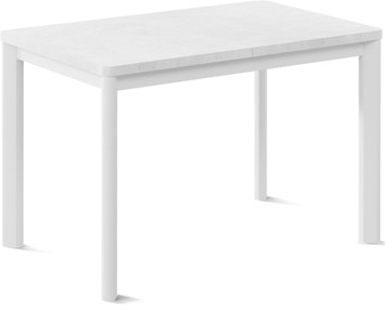 Кухонный стол раздвижной Токио-1L (ноги металлические белые, белый цемент) в Самаре