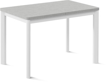 Обеденный раздвижной стол Токио-1L (ноги металлические белые, светлый цемент) в Самаре