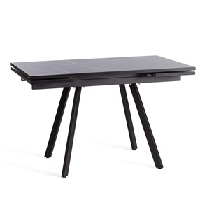 Кухонный раскладной стол VIGO ЛДСП/HPL/металл,120x80x30х30х75 см, Мрамор чёрный/чёрный арт.19730 в Сызрани