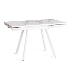 Кухонный раздвижной стол VIGO ЛДСП/HPL/металл,120x80x30х30х75 см, Мрамор светлый/белый арт.20623 в Тольятти