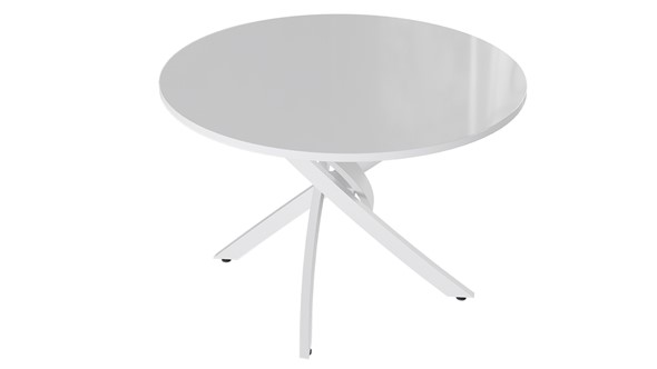Стол обеденный Diamond тип 2 (Белый муар/Белый глянец) в Самаре - изображение