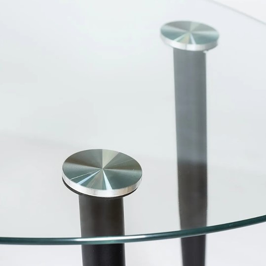 Стол обеденный KASSEL (mod. DT333) металл/закаленное стекло (10 мм), 150х90х75см, черный в Самаре - изображение 3