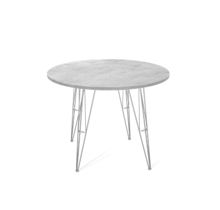Кухонный обеденный стол SHT-TU10 / SHT-TT 90 ЛДСП (бетон чикаго светло-серый/хром лак) в Самаре - изображение