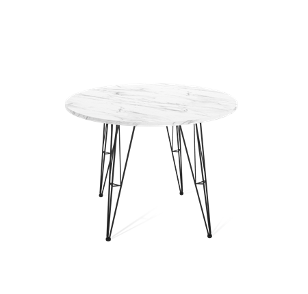 Стол обеденный  SHT-TU10 / SHT-TT 90 ЛДСП (мрамор кристалл/черный) в Самаре - изображение