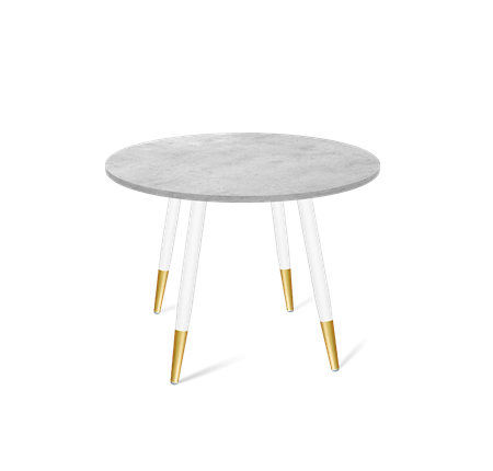 Стол на кухню SHT-TU14 / SHT-TT 90 ЛДСП (бетон чикаго светло-серый/белый муар/золото) в Самаре - изображение
