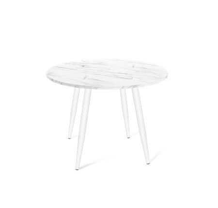 Стол на кухню SHT-TU14 / SHT-TT 90 ЛДСП (мрамор кристалл/белый муар) в Самаре - изображение