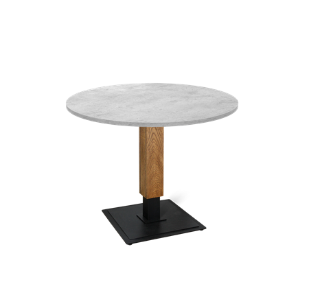 Обеденный стол SHT-TU22 / SHT-TT 90 ЛДСП (бетон чикаго светло-серый/дуб брашированный корич/черный муар) в Самаре - изображение
