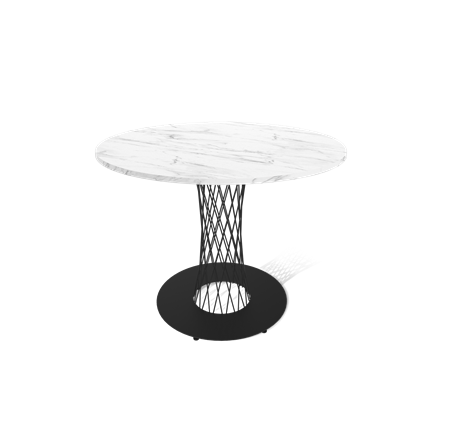 Кухонный обеденный стол SHT-TU3-1 / SHT-TT 90 ЛДСП (мрамор кристалл/черный муар) в Самаре - изображение