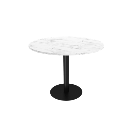 Кухонный обеденный стол SHT-TU43-1 / SHT-TT 90 ЛДСП (мрамор кристалл/черный муар) в Самаре - изображение