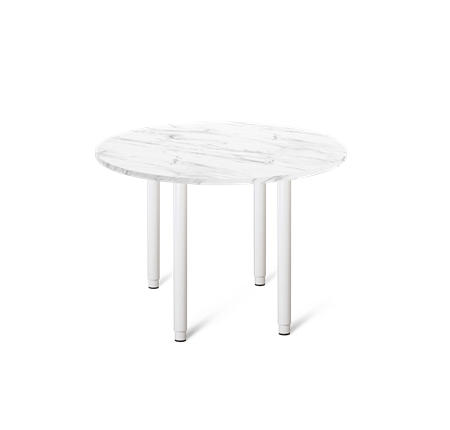 Кухонный обеденный стол SHT-TU65 / SHT-TT 90 ЛДСП (мрамор кристалл/белый) в Самаре - изображение