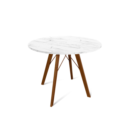 Стол на кухню SHT-TU9 / SHT-TT 90 ЛДСП (мрамор кристалл/темный орех) в Самаре - изображение