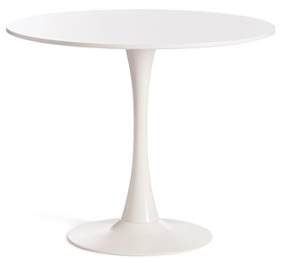 Обеденный стол TULIP (mod. 011) металл/мдф, 90х90х75 белый арт.14105 в Самаре
