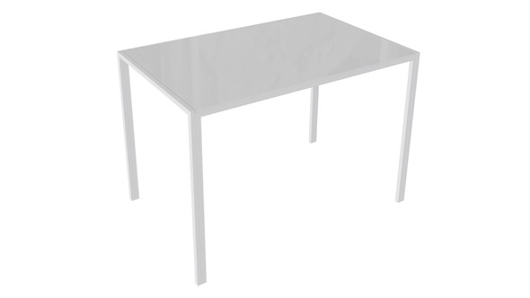 Стол кухонный Торрес тип 1 (Белый муар/Белый глянец) в Самаре - изображение