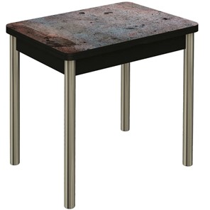 Обеденный раздвижной стол Бари хром №6 (Exclusive h001/черный) в Самаре