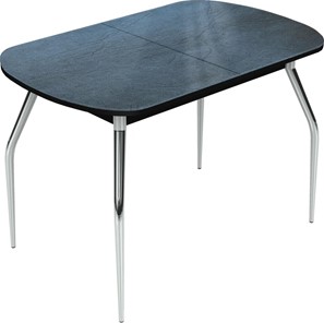 Кухонный раскладной стол Ривьера исп.2 хром №5 (Exclusive h145/черный) в Самаре