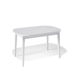Обеденный раздвижной стол Kenner 1300M (Белый/Стекло белое глянец) в Самаре