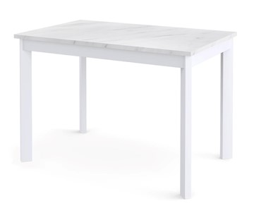 Кухонный стол раскладной Dikline L110 Мрамор белый/ножки белые в Тольятти - предосмотр