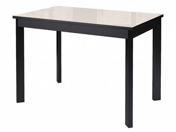 Кухонный стол раскладной Dikline Ls110, стекло крем/ножки черные в Самаре - предосмотр