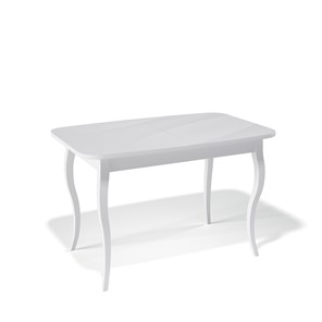 Кухонный раскладной стол Kenner 1200C (Белый/Стекло белое глянец) в Сызрани