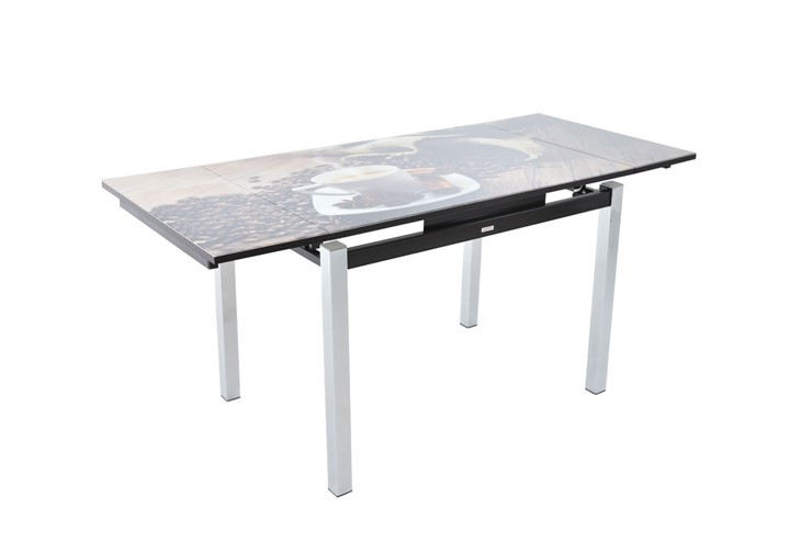 Кухонный стол раскладной Шанхай исп. 1, ноги метал. крашеные №21 Фотопечать (Мрамор №4) в Тольятти - изображение 4