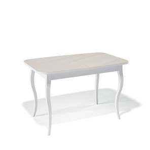 Кухонный стол раскладной Kenner 1200C (Белый/Стекло крем глянец) в Самаре