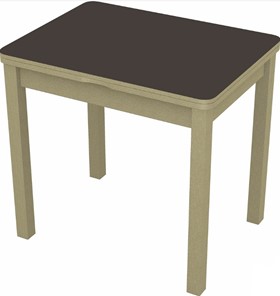 Кухонный стол раскладной Бари дерево №8 (стекло коричневое/дуб выбеленный) в Сызрани