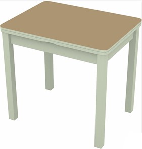 Кухонный стол раздвижной Бари дерево №8 (стекло капучино/белый) в Самаре - предосмотр