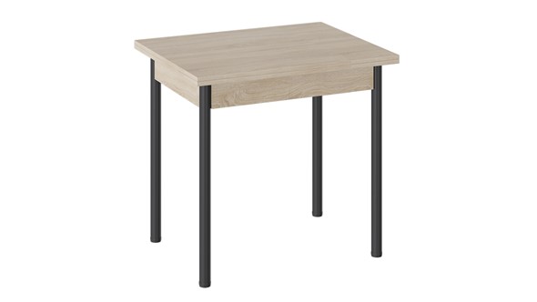 Кухонный раскладной стол Родос тип 2 с опорой d40 (Черный муар/Дуб Сонома) в Самаре - изображение