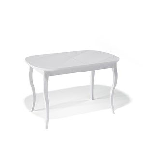 Кухонный раздвижной стол Kenner 1300C (Белый/Стекло белое сатин) в Сызрани