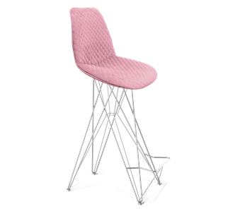 Барный стул SHT-ST29-С22 / SHT-S66 (розовый зефир/хром лак) в Тольятти