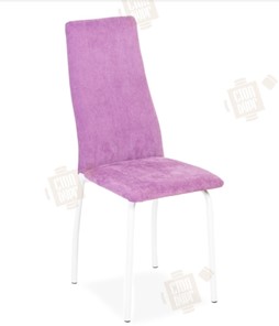 Обеденный стул Волна, каркас металл белый, инфинити фиолетовый в Самаре